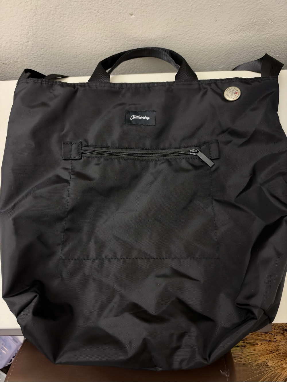 Black Nylon Tote Backpack - Unbranded